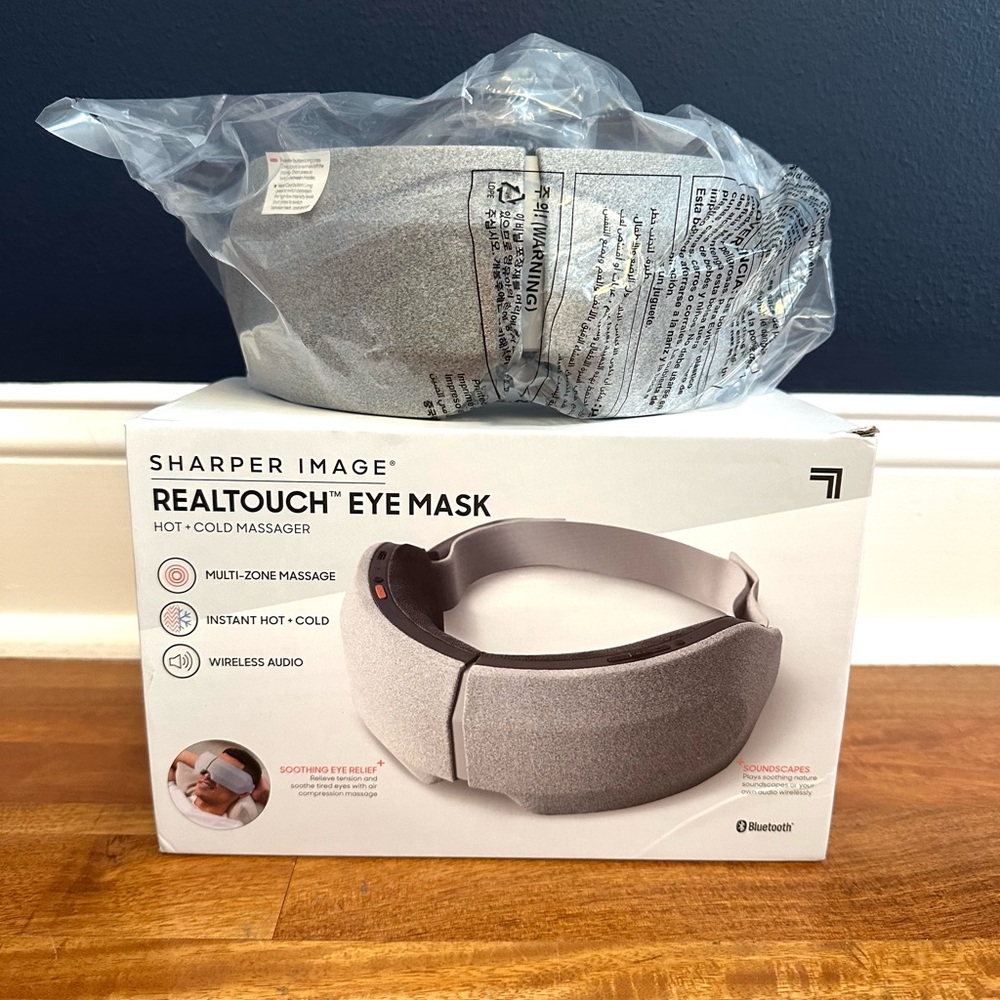 NEW Sharper Image Realtouch Eye Mask Hot + Cold Massager